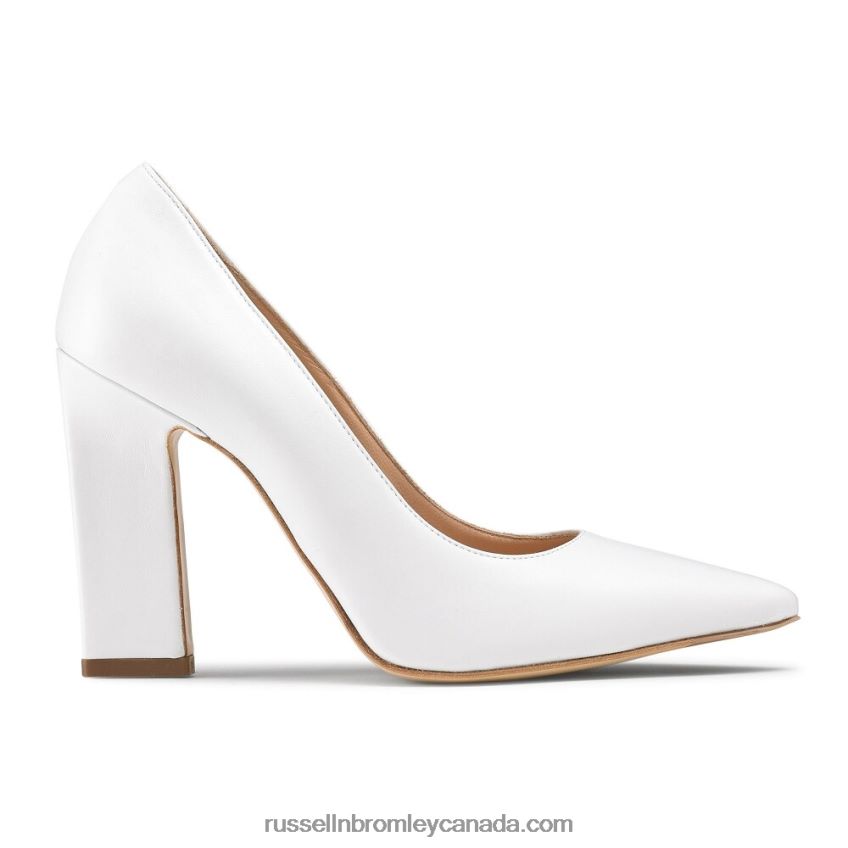 Women 100POINT Blade Heel Court Shoe White Russell And Bromley